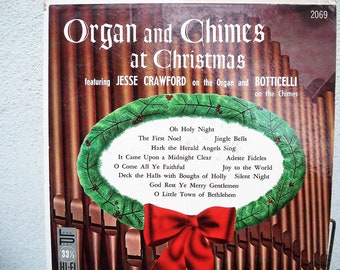 Organ and Chimes at Christmas, 1950 Vinyl Organ, Holiday Music, Vinyl Record, Vintage Christmas, Jesse Crawford, Oh Holy Night, LP