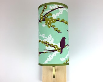 Wall Sconce Lamp - turquoise birds