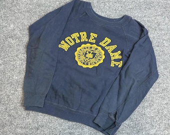 Notre Dame Fighting Irish Sweater des années 70 pour les jeunes Navy Gold NCAA Football College