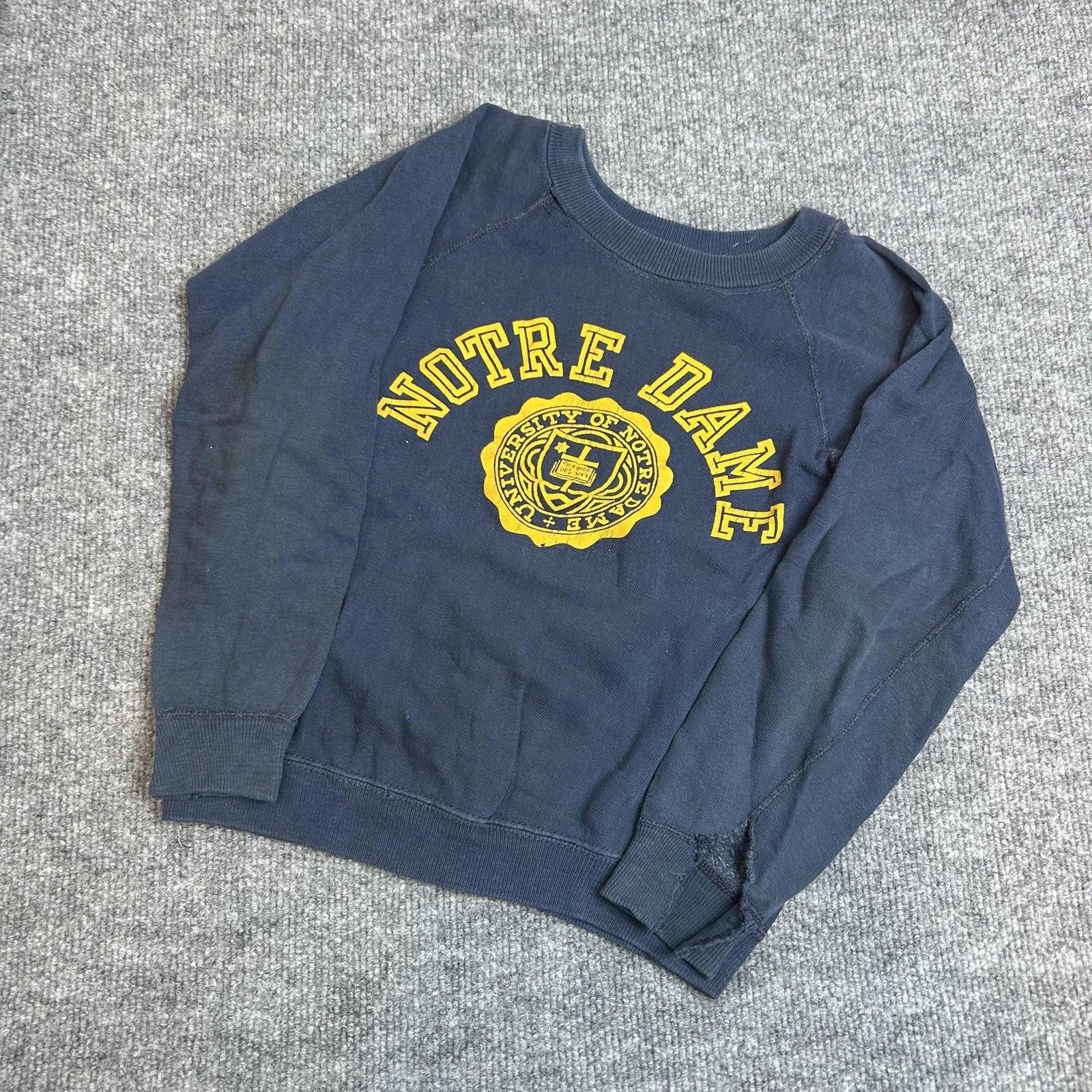 70s Notre Dame Fighting Irish Sweater Youth Navy Gold NCAA