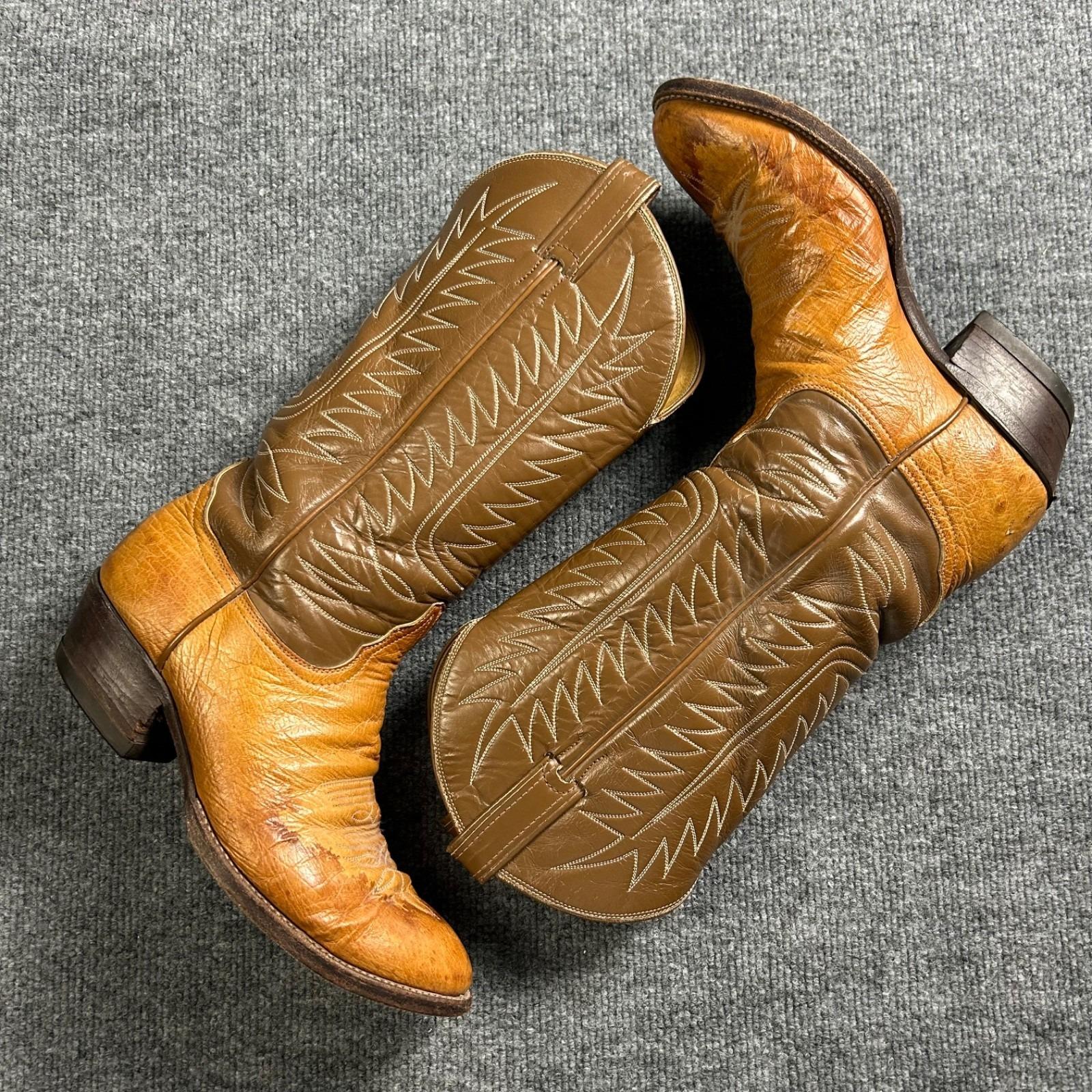 Bottes Cowboy Lucchese Classic Marron Taille 8D - Fait Main Aux USA - Occasion Très Bon état