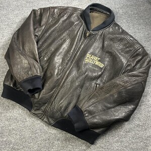vintage Planet Hollywood Orlando veste homme grand bomber en cuir réversible image 3