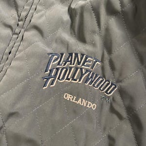 vintage Planet Hollywood Orlando veste homme grand bomber en cuir réversible image 6