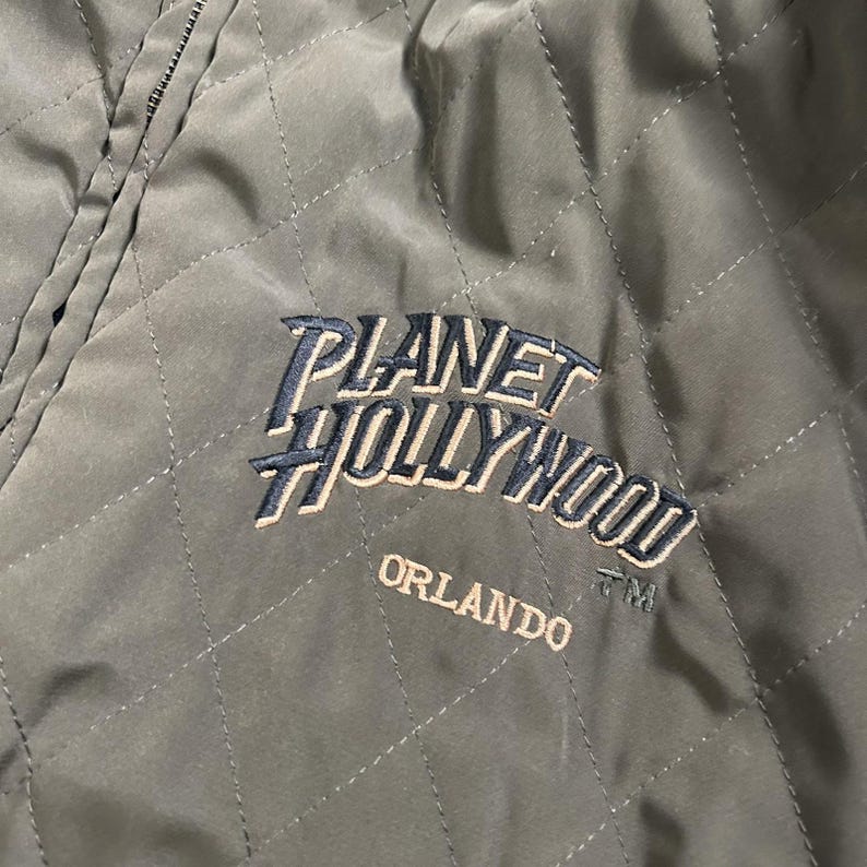 vintage Planet Hollywood Orlando veste homme grand bomber en cuir réversible image 6