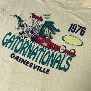 Vintage Gatornationals Shirt Mens Small Yellow NHRA Drag Racing Gainesville 70s image 2