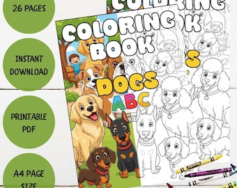 Dog Breeds ABC Coloring Pages: A-Z Printable Kids Activity (PDF Download)