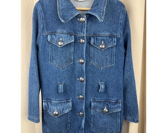 Vintage LA Connection Denim Jacket Western Button Blue Jean Chore Coat USA Made