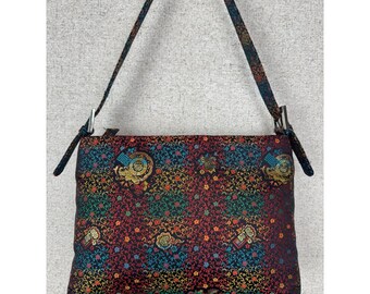 Vintage Brocade Shoulder Bag Made in Korea Chinoiserie Floral Gold