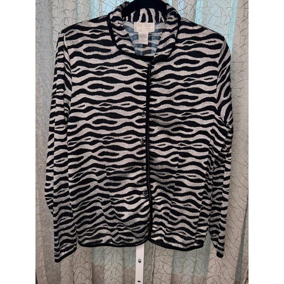 Vintage 80s Vue Point by Jordan Zebra Print Jacke… - image 1