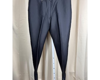 Vintage 1980s Peregrine Sun Valley Skiwear Wool Blend Stirrup Pants Black 14R