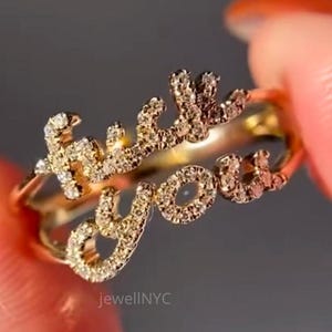 Anillo de diamantes FUCK YOU: anillo memorable de oro macizo