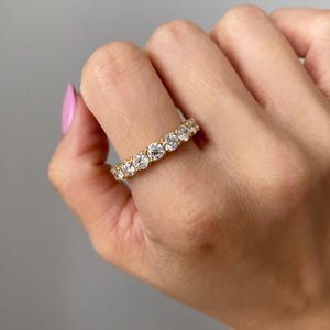 14k Solid Gold Lab Diamond Eternity Ring: Minimalist Wedding Band