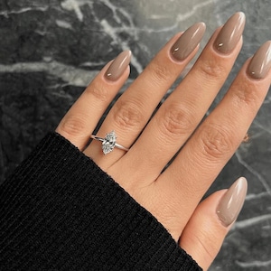 Marquise Cut 1 Carat IGI Certified E Color VVS2 Clarity Lab Grown Diamond Solitaire Engagement Ring 14k Gold - 6 prongs