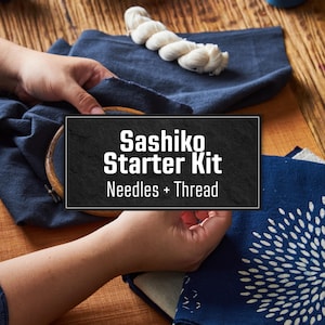 Sashiko Starter Kit: Japanese Embroidery Needles and Thread
