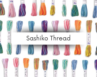 Sashiko Faden - Ombre bunter Regenbogen - 20 Meter - Japanische Stickerei