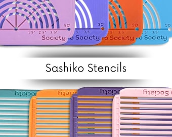 Sashiko Stencil Template Circle or Grid - Japanese Embroidery & Mending