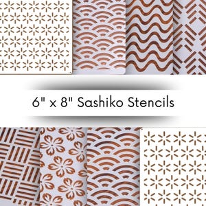Sashiko Stencil Templates - 15+ Different Designs! Japanese Embroidery & Mending