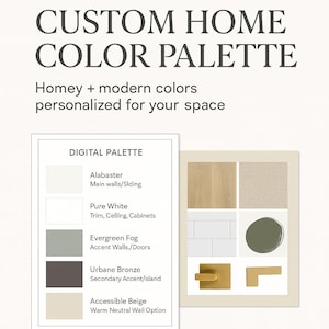 Custom Home Color Palette | Personalized Paint Scheme | Sherwin-Williams or Behr Colors | Interior & Exterior Mood Board PDF
