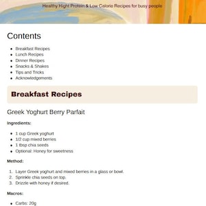 The Time-Saver Cookbook (Low Calorie - High Protein)