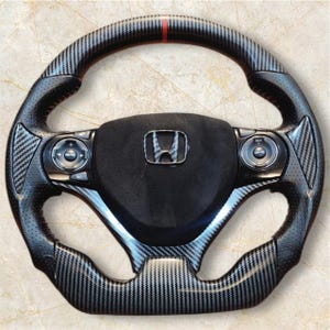 Custom Carbon Fiber Steering Wheel For Honda Civic 9th Generation (2012-2015).