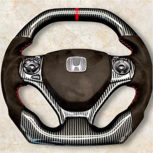 Custom Carbon Fiber Steering Wheel For Honda Civic (2012-2015) Model.