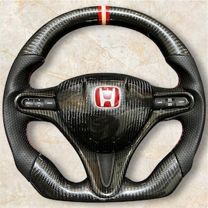 Real Carbon Fiber Custom Steering Wheel For Honda Civic FD2/FN2 (2006-2012)