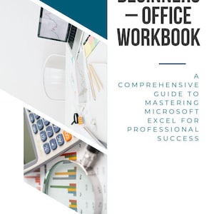 May include: Book cover titled "Excel for Beginners - Office Workbook" by Florin Daniel. The cover features a laptop, calculator, and magnifying glass over a graph. The book promises a comprehensive guide to mastering Microsoft Excel for professional success.