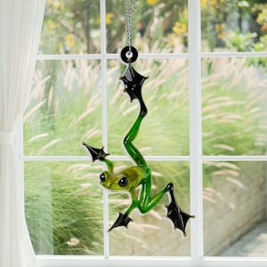 Frog suncatcher Ornament,Frog Ornament Gift,Yard Decor,Outdoor Garden Decorations,Garden Gift,Cute Frog Gift,Garden Decor,Fairy Garden Frog