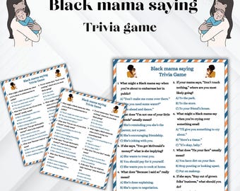 Funny Black Mama Trivia Game: 50 Multiple Choice Questions (Printable PDF