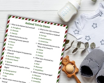 Animal Trivia Game: 50 Fun Questions, Kids & Adults (Printable PDF)