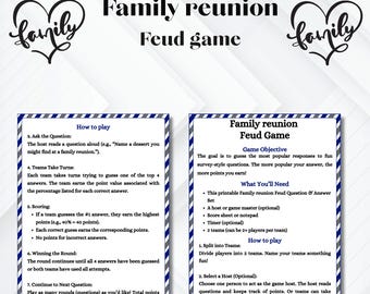 Family Reunion Feud Game: 40 Printable Questions & Answers (PDF Download)