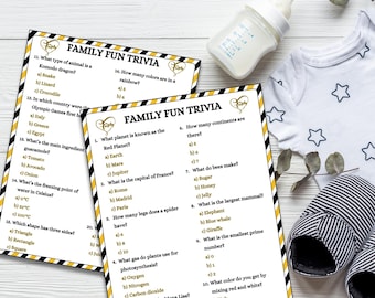 Family Fun Trivia Game: 50 Multiple-Choice Questions (Printable PDF Download)