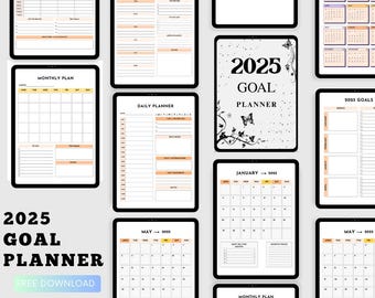 Vision Board Planner In Pdf Format – 2025 Digital Smart Goal Setting Progress Template Kit.