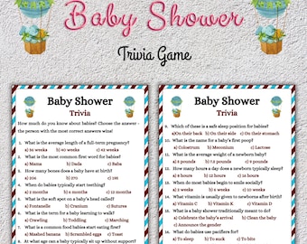 Baby Shower Trivia Game: 100 Fun Questions (Instant Download PDF)