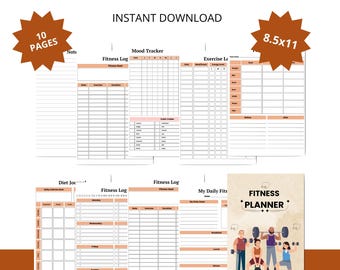 Fitness Planner: Workout, Meal & Progress Tracker (Digital Download)