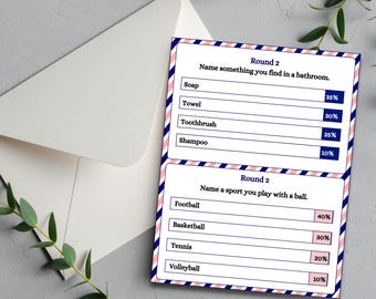 Friendly Feud Game: Family Trivia Night - Printable PDF