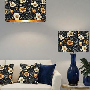 Handmade by order luxury William Morris Floral Velvet drum Lamp Shade pendant light lamp shades all shape and sizes available