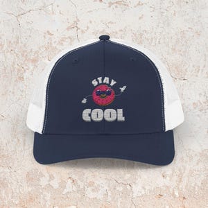 Embroidered Snapback Trucker Cap with Cute Donut Design, Stay Cool Sprinkled Doughnut Hat, Fun and Playful Snapback Cap, Novelty Donut Cap,