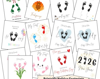 Baby First Holiday Footprint | Baby Gift | Newborn Gift | Baby Holiday Gift | NICU Gift | NICU Art | Baby Art