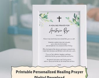 Personalized Healing Prayer for Baby or Child – NICU, PICU, Hospital, or Medical Procedure – Boy or Girl Pronouns – 8x10 Printable