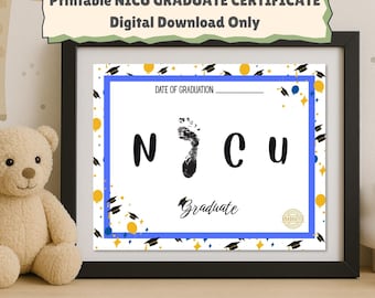 NICU Graduation Gift, Digital NICU Sign | Leaving NICU | Preemie Baby | Nicu Footprint | Nicu Print
