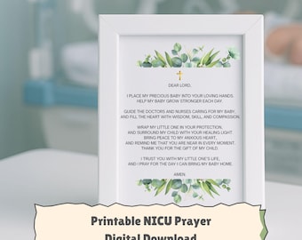 NICU Prayer Printable – 8×10 JPG | Baby Blessing Print | Christian Prayer for NICU Parents | Instant Download Wall Art | Prayer Photo Frame