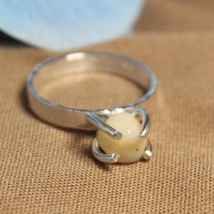 Raw Opal Ring Handmade In 925 Sterling Silver, Boho Crystal Ring For Women, October Birthstone Jewelry, Gift For Her