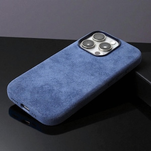 Magnetic Alcantara iPhone Case Gift, Luxury Suede Leather Cover for iPhone 16 15 14 13 Pro Max with Camera Button Design