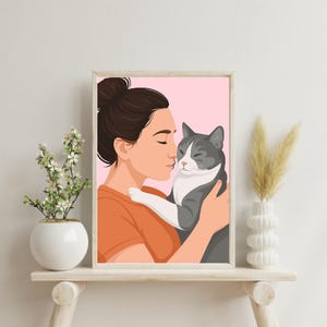 Custom Pet Portrait Illustration - Digital Pet Art for Dog or Cat - Personalized Pet Gift - Modern Animal Drawing Print