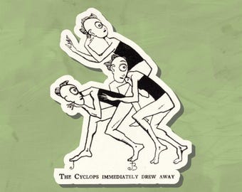 The Cyclops Draw Away - Antique Sticker