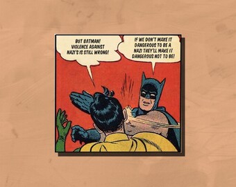 Batman Hates Nazis - Funny Political Sticker