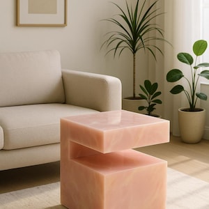 Natural Pink Onyx Coffee & End Table, Onyx Bed side Table, Corner Table, Onyx Plinth , Onyx Cube Dining table match