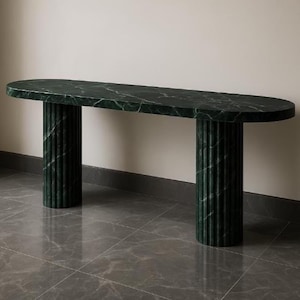 Elegant Green Marble Console Table – Modern Luxury Entryway Accent, Console Table & Hall Table, Entryway Table,Accent Table,Bed side Table