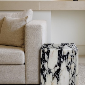 Custome Calacatta Viola Pedestal, End Table, Bed side Table, Corner Table, Plinth ,Viola Cube, Marble Pedestal, Tall Pedestal, Accent Table